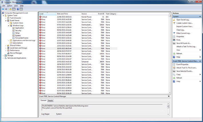 Event Viewer log