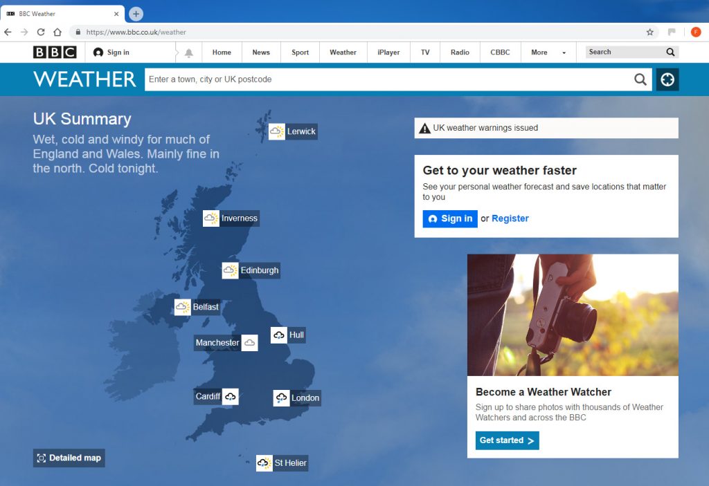 The-Computer-Cookie-BBC-Weather page